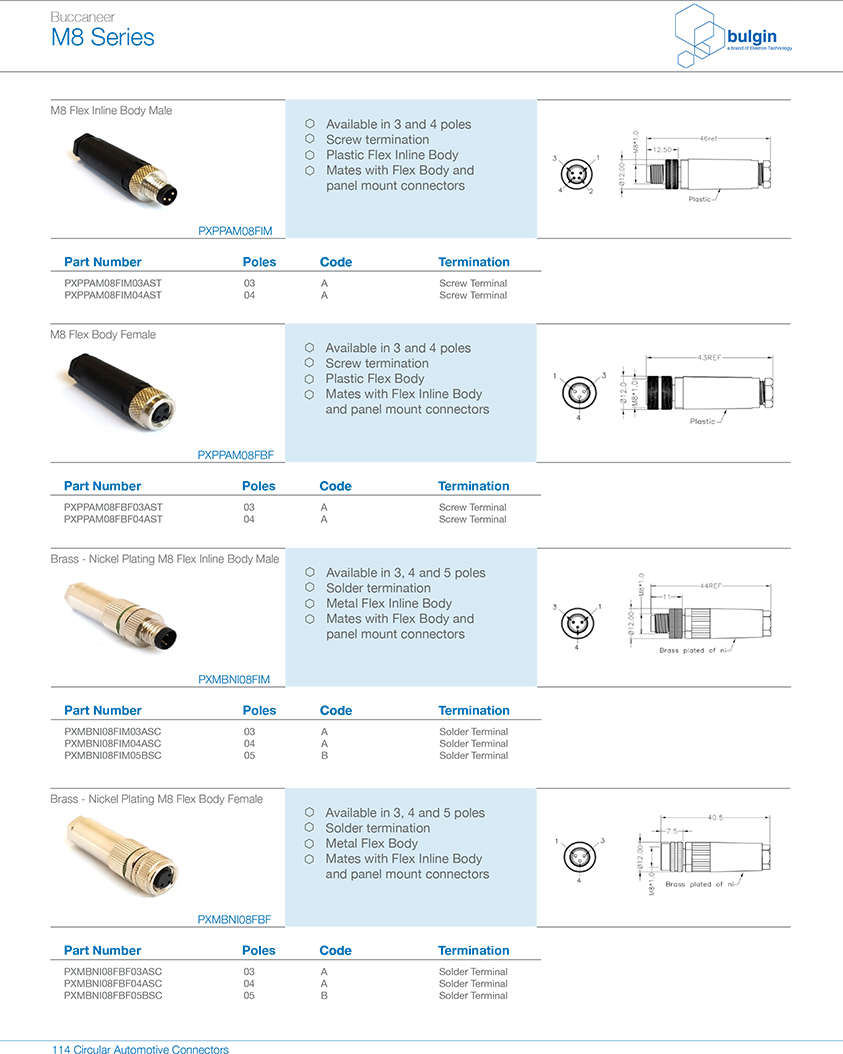 M8 A型母頭裝配式連接器規格型號 M8 A型母頭裝配式連接器規格型號