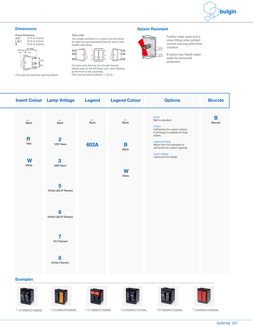 1500雙單元開(kāi)關(guān)和指示燈功能 1500雙單元開(kāi)關(guān)和指示燈功能