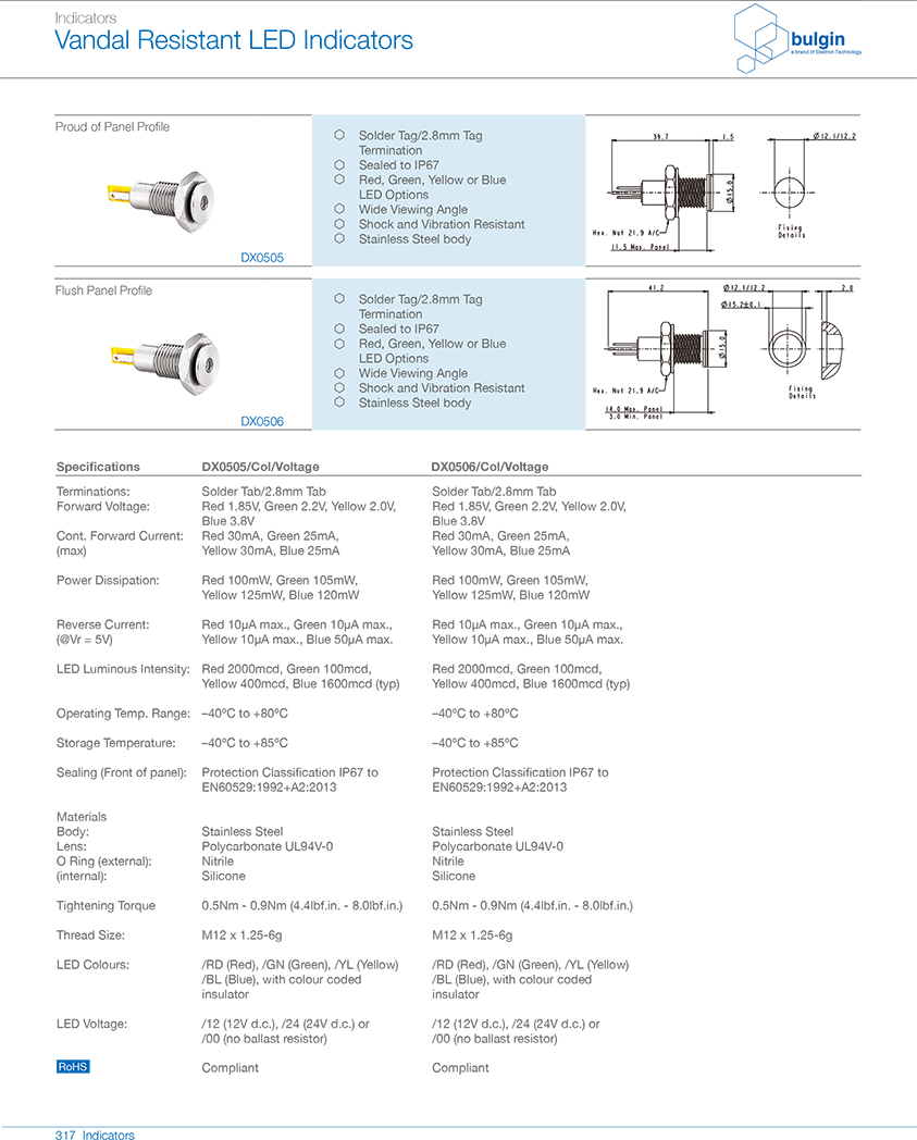 不銹鋼防破壞LED指示燈 不銹鋼防破壞LED指示燈
