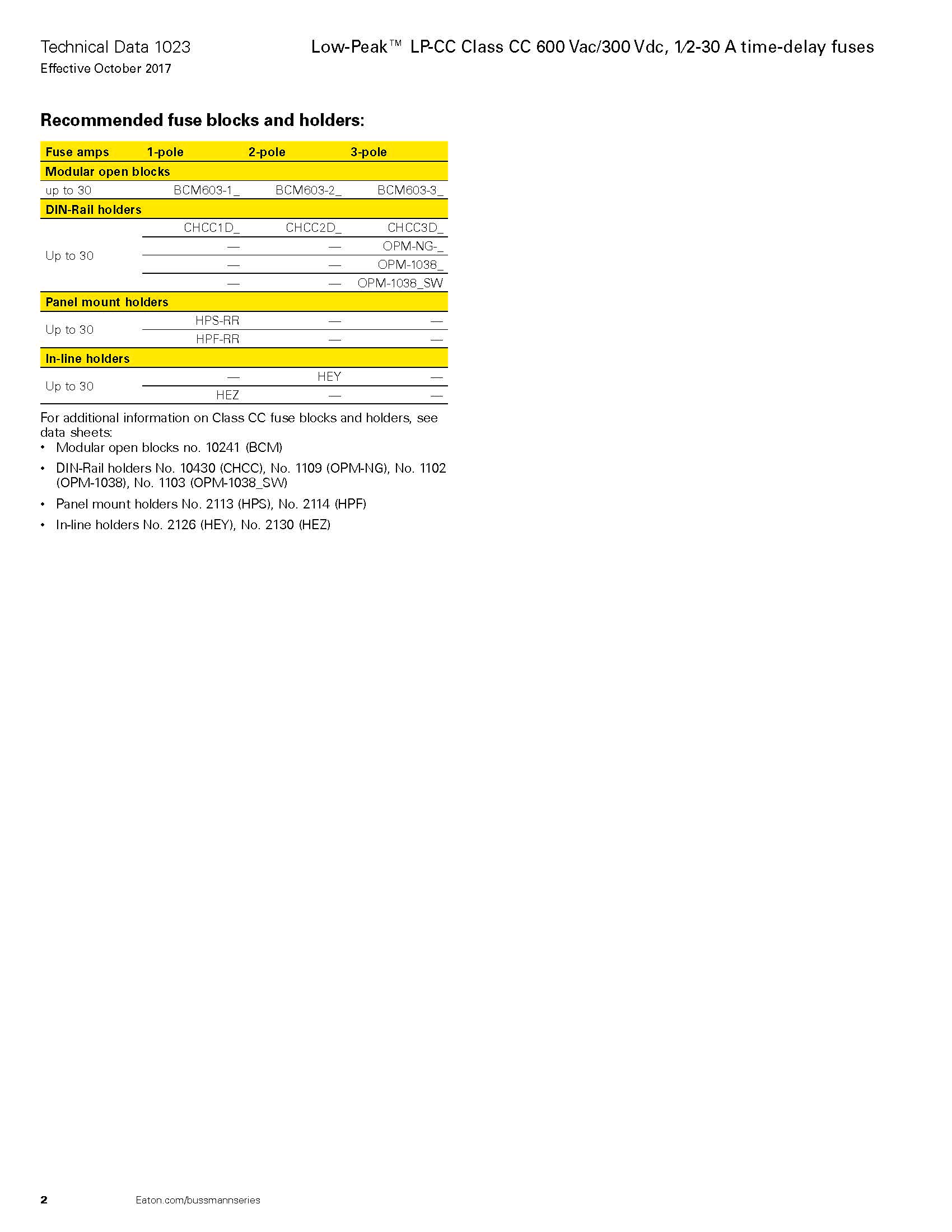 LP-CC系列10*38延時(shí)熔斷器參數(shù) LP-CC系列10*38延時(shí)熔斷器參數(shù)